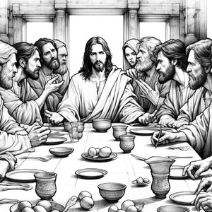 The Last Supper Coloring Book | 5 Sacred Scenes for Kids | Religious