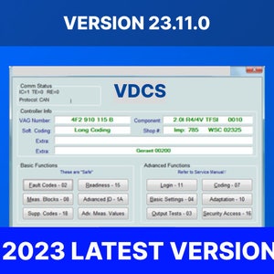 VDCS 23.3.1 Diagnostic & Coding Software, your ultimate solution for VW, Audi, Seat, and Skoda. Available in both English and French.