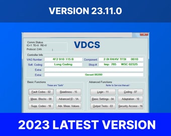 VDCS 23.3.1 Diagnostic & Coding Software, your ultimate solution for VW, Audi, Seat, and Skoda. Available in both English and French.