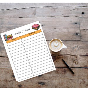 Organize your Reading Journey with Book Tracker, Books to Read, TBR List, Printable PDF