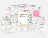 Floral Financial Planner Printable, Budget, Savings, Debt Tracker (PDF), 8.5X11
