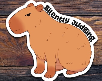 Pegatina de carpincho / Pegatina de capibara divertida / Carpincho / Roedor gigante / Capy / Cerdo de agua / Animal del zoológico / Pegatina / Regalo para ella