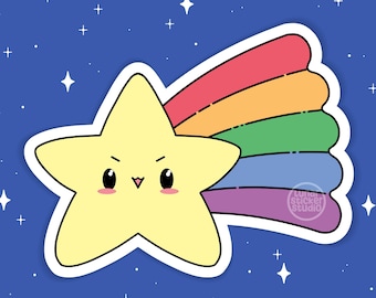 Pegatina de estrella fugaz / Pegatina de estrella / Pegatina espacial / Pegatina holográfica de estrella / Astronomía / Regalo para ella