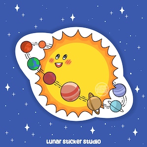 Solar System Sticker | Sun Sticker | Planets Sticker | Space Sticker | Solar System Sticker | Astronomy | Gift for Her