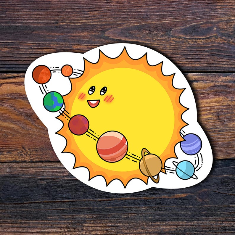 Solar System Sticker | Sun Sticker | Planets Sticker | Space Sticker ...