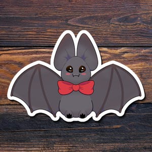 Bow Tie Bat Sticker | Bat Sticker | Animal Sticker | Halloween Sticker | Bat | Big Eared Bat Sticker | Spooky Season | Gift for Her