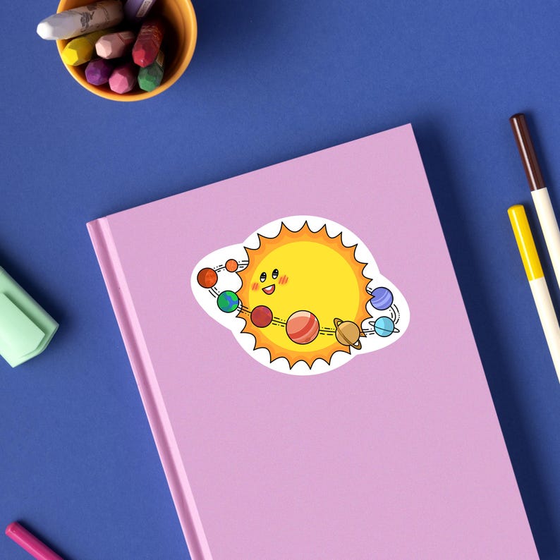 Sunsphere Sticker Solar System Sticker | Sun Sticker | Planets Sticker | Space Sticker ...