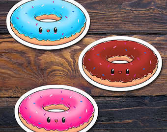 Pegatina de dona / Pegatina de dona linda / Pegatina de dona kawaii / Pegatina de pastelería / Pegatina dulce / Pegatina de comida / Regalo para ella / Gusto por lo dulce