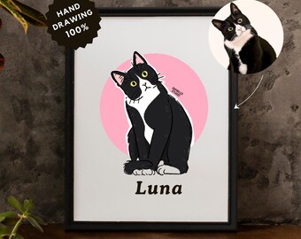 Custom Pet Portrait & Couple Painting, Personalized Illustration Gift form photo Handmade Artwork, Unique Custom Painting, Digital Art Gift