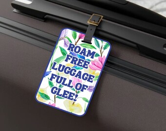 Tropical Flowers Luggage Tag, Printable Travel Label (digital