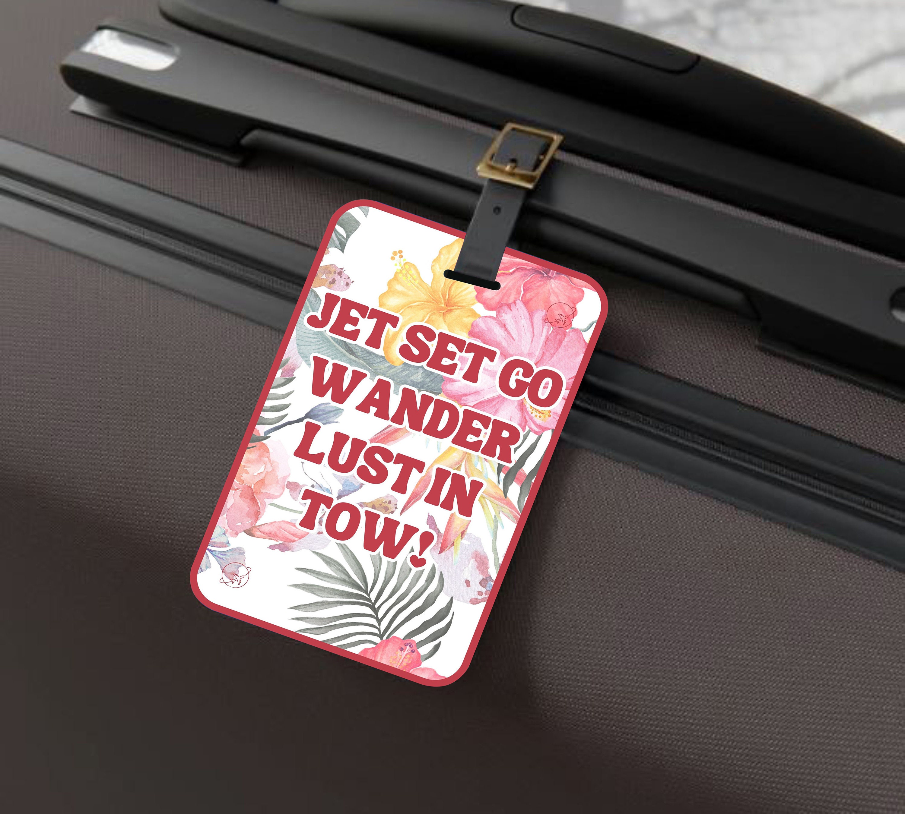 Luggage Label Spring Printable Different Designs of Tropical Flowers Luggage Tags, Backpack ...