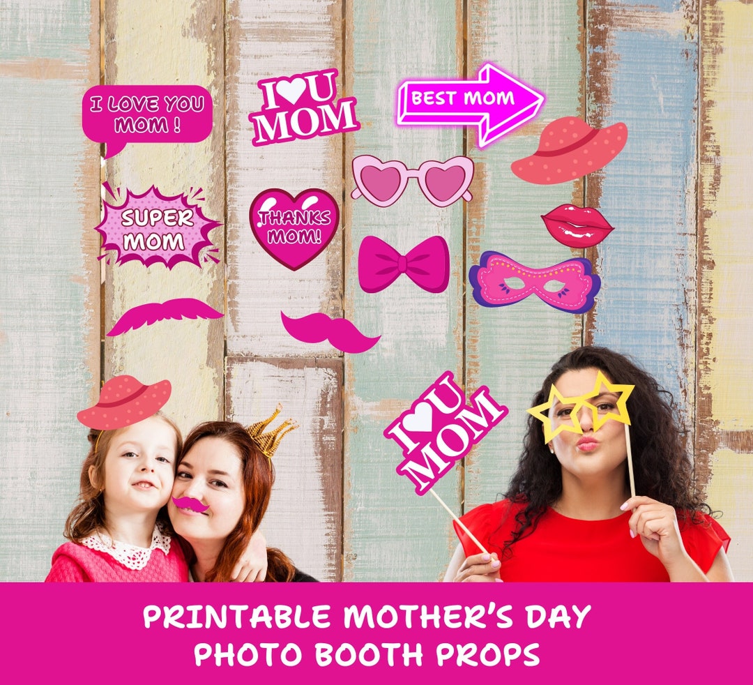 Printable Mother's Day Photo Booth Props Photo Booth Kit Set Fun and ...