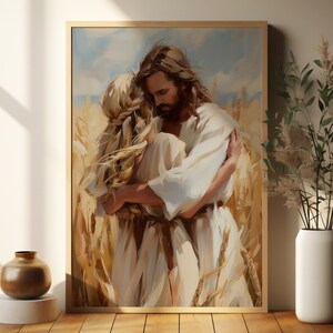 Healing Embrace "blonde" Digital Download Jesus Embracing Woman