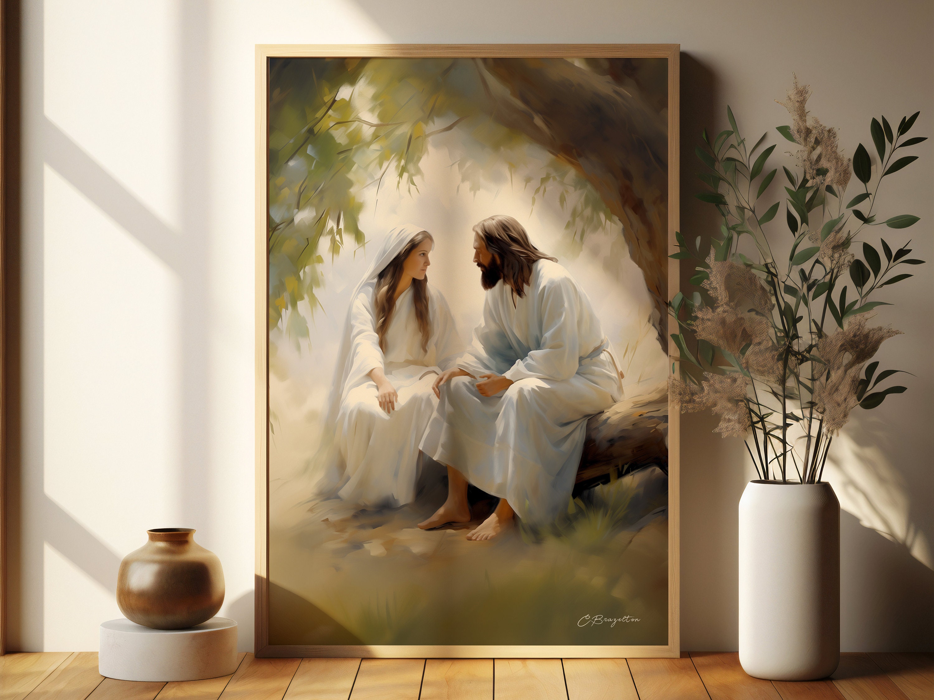 Spring of Life | Digital Download | Jesus Embracing Woman | Christian ...