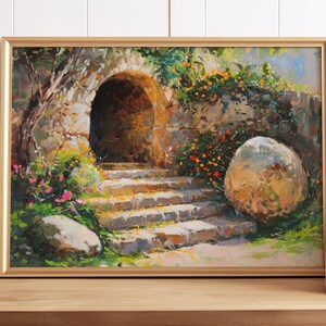 Easter Morning  | Digital Download | The Tomb is Empty Easter Print | He is Risen | Risen Christ | Empty Tomb | Christian Art Printable
