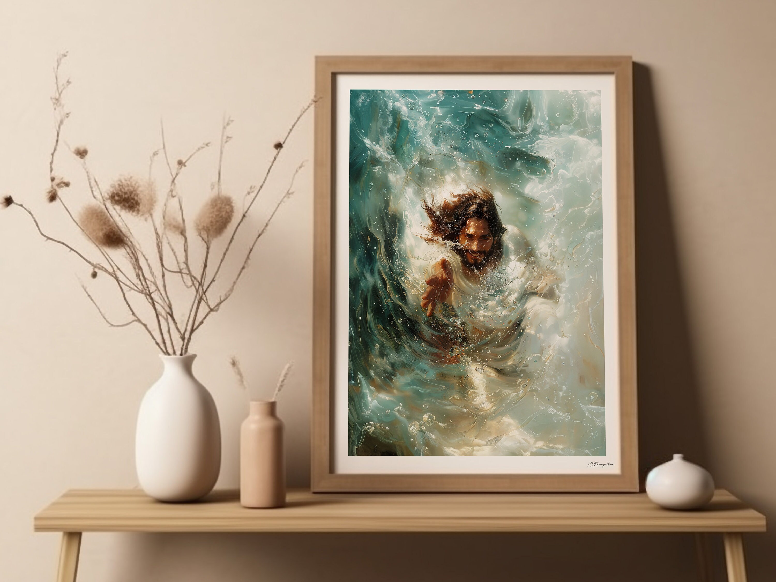 Jesus Saves | Handmade Fine Art Print | Jesus Christ Portrait ...
