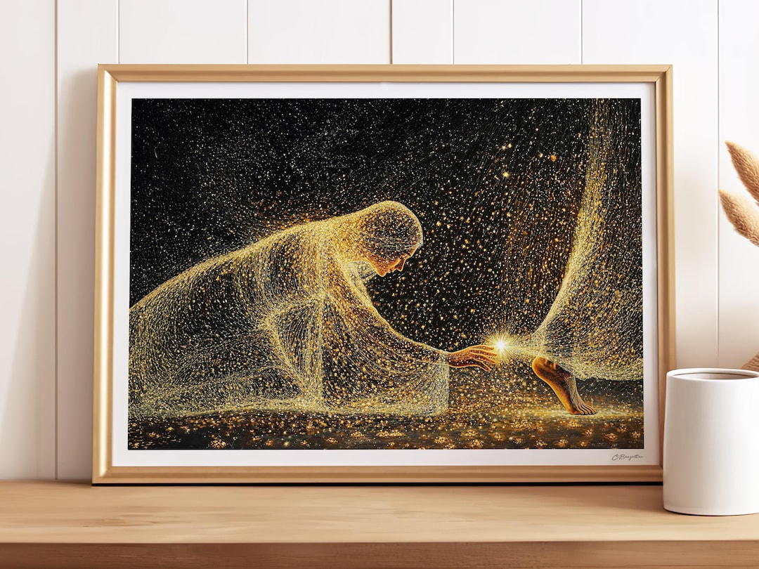 Faith in Him #2 | Handmade Fine Art Print | Miracles | Woman Touches Jesus | Healing | Hem of His Garment | Signed | Faith Inspired | Sacred - 16x20, Horizontal