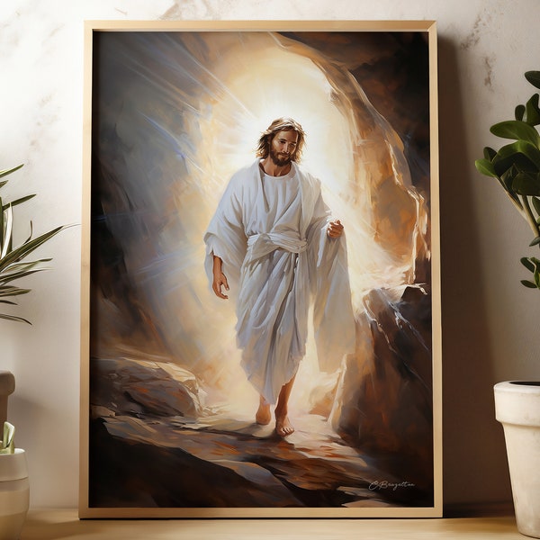 He is Risen  | Digital Download | Jesus Wall Art | Jesus Resurrection | The Living Christ | Bible Art | Easter | Empty Tomb | Resurrected