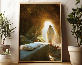 Victory in Jesus - &quot;Coming Back&quot; Variant | Christian Art | Jesus Art | Digital Download | Resurrection | Empty Tomb | Easter | Risen Lord