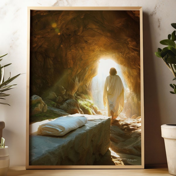 Victory in Jesus - "Coming Back" Variant | Christian Art | Jesus Art | Digital Download | Resurrection | Empty Tomb | Easter | Risen Lord