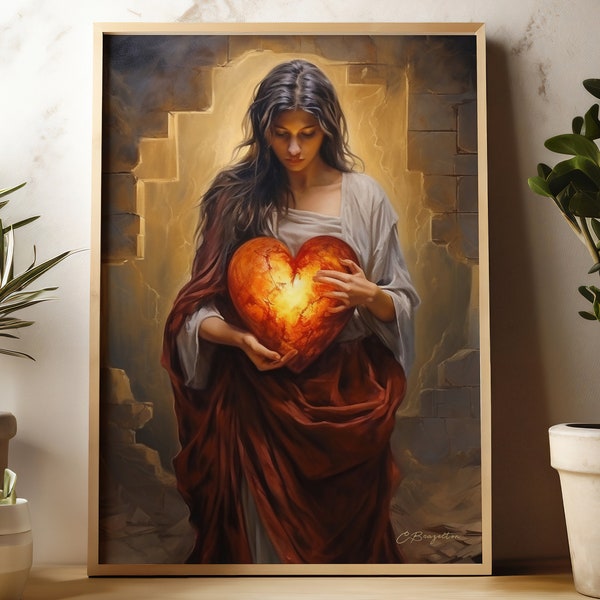 Hope Deferred  | Digital Download | Mary Art | Maria | Valentines | Bible Art | Safe in His Arms | Mother Mary | Mary, Mother of Jesus