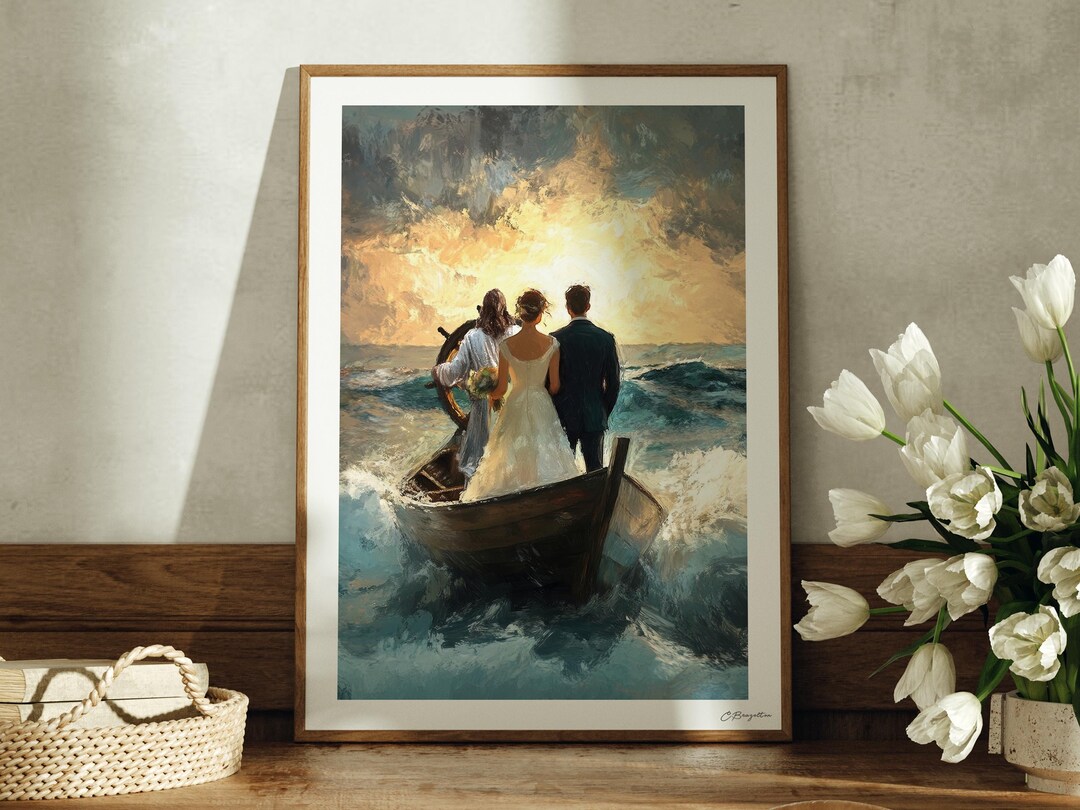 Guided by Him | Handmade Fine Art Print | Jesus Christ Portrait | Print ...
