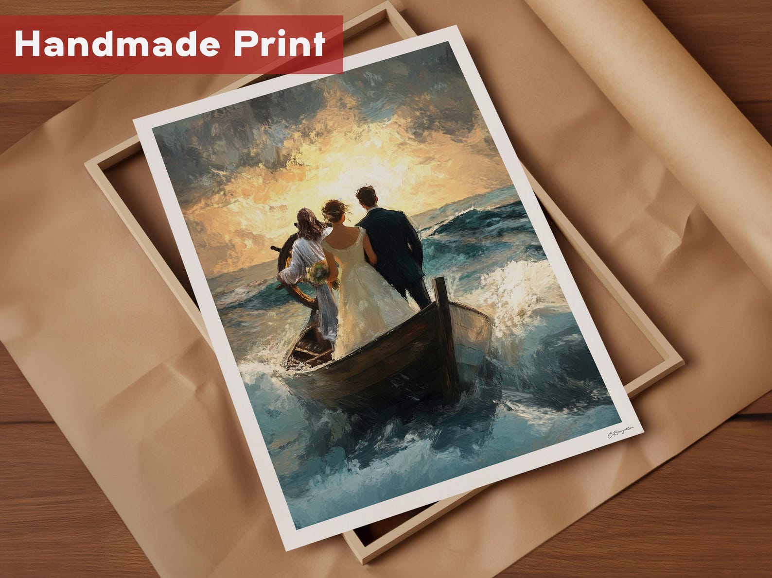 Guided by Him | Handmade Fine Art Print | Jesus Christ Portrait | Print ...