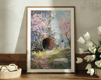 The Way in the Wilderness | Handmade Fine Art Print | Jesus Christ Portrait | Painting | God Peace Print Wall Art Gift | Easter | Empty Tomb