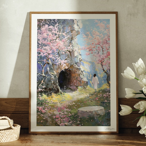 The Way in the Wilderness | Handmade Fine Art Print | Jesus Christ Portrait | Painting | God Peace Print Wall Art Gift | Easter | Empty Tomb