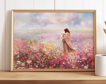 Shepherd&#39;s Care | Digital Download | Jesus Lamb of God | Lost Lamb | The Living Christ | The Journey Home | Calming Embrace | Prophetic Art