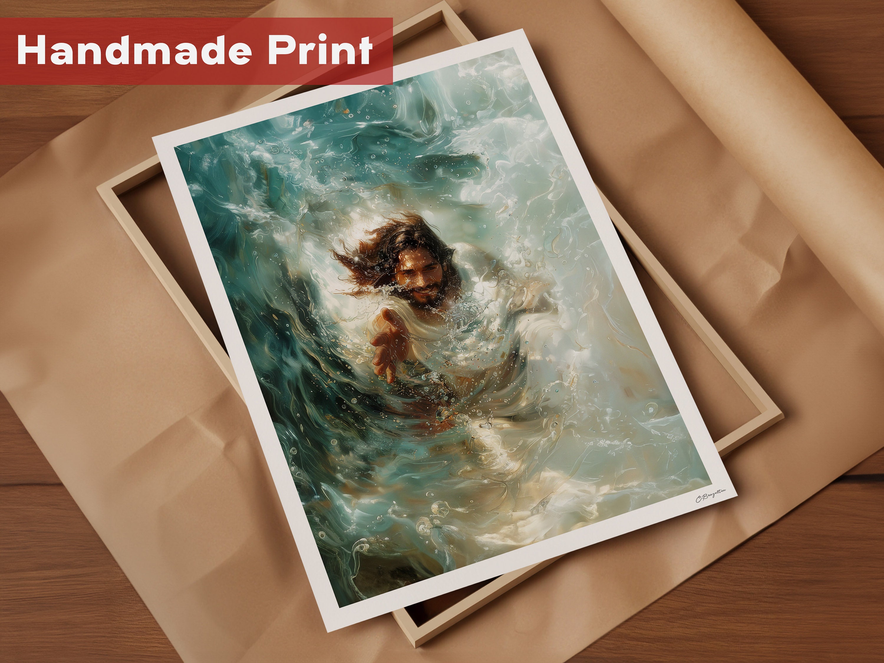 Jesus Saves | Handmade Fine Art Print | Jesus Christ Portrait ...