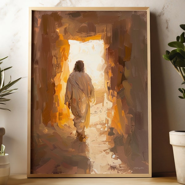 The Resurrection | Digital Download | Jesus Christ Resurrected | Easter Painting | Death Hath No Sting | Jesus Art | He Is Risen