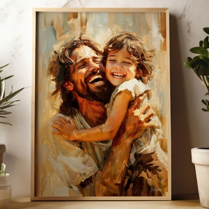Welcome Home 3 | Digital Download | First Moment in Heaven | Christian Art | Held by Christ Jesus Painting | Divine Embrace Faith Inspired