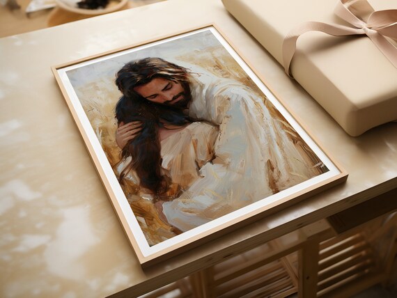 Healing Embrace | Handmade Fine Art Print | Jesus Christ Portrait