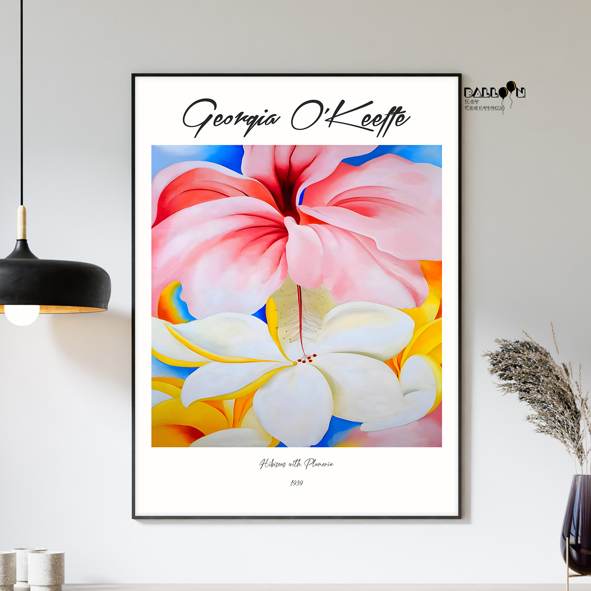 Georgia O Keeffe, Hibiscus With Plumeria, 1939, O'keeffe Wall Art
