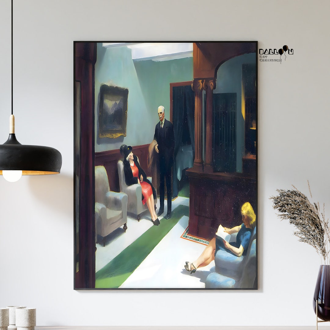 Edward Hopper, Hotel Lobby, 1943, Edward Hopper Print, Modern Wall Art