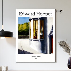 Edward Hopper, August in the City, 1945, Hopper Wall Poster, Museum Print, Modern Wall Art, Landscape Poster, Realism Art, Home Wall Decor