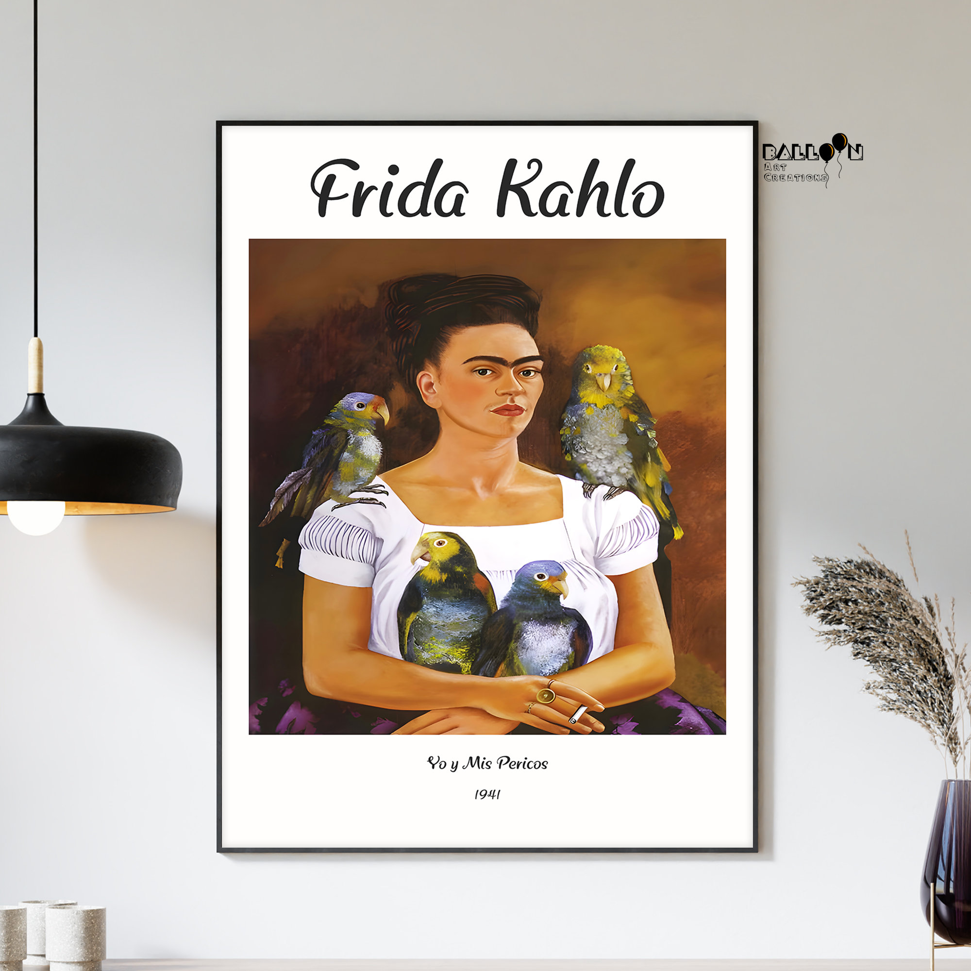 Frida Kahlo, Yo Y Mis Pericos, 1941, Frida Kahlo Poster, Modern Art ...