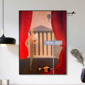Rene Magritte, Blue Cinema, 1925, Rene Magritte Poster, Magritte Print, Modern Wall Art, Home Wall Decor, Portrait Poster, Surrealism Art