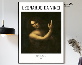 レオナルド・ダ・ヴィンチの版画：洗礼者聖ヨハネ（イタリア