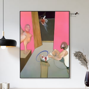 Francis Bacon, Edipo e la Sfinge dopo Ingres, 1983, Stampa di Francis Bacon, Ritratto artistico, Arte della parete di casa, Arte del museo, Stampa artistica della parete di Bacon