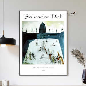 Salvador Dali, The Ecumenical Council, 1960, Salvador Dali Exhibiton Poster, Surrealist Art, Famous Paintings, Modern Art, Home Wall Decor
