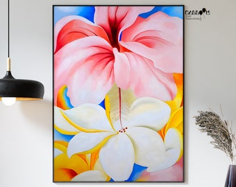 Georgia O Keeffe, Hibiscus with Plumeria, 1939, Georgia O'Keeffe, Exhibition Poster, Home Wall Decor, Modern Art Print, O'Keeffe Wall Art