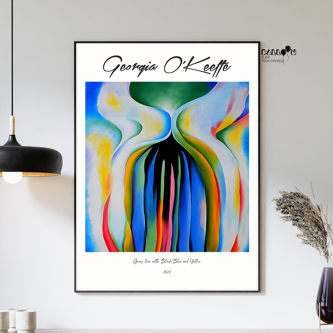 Georgia O'keeffe, Gray Line With Black-blue and Yellow, 1923, Georgia O ...