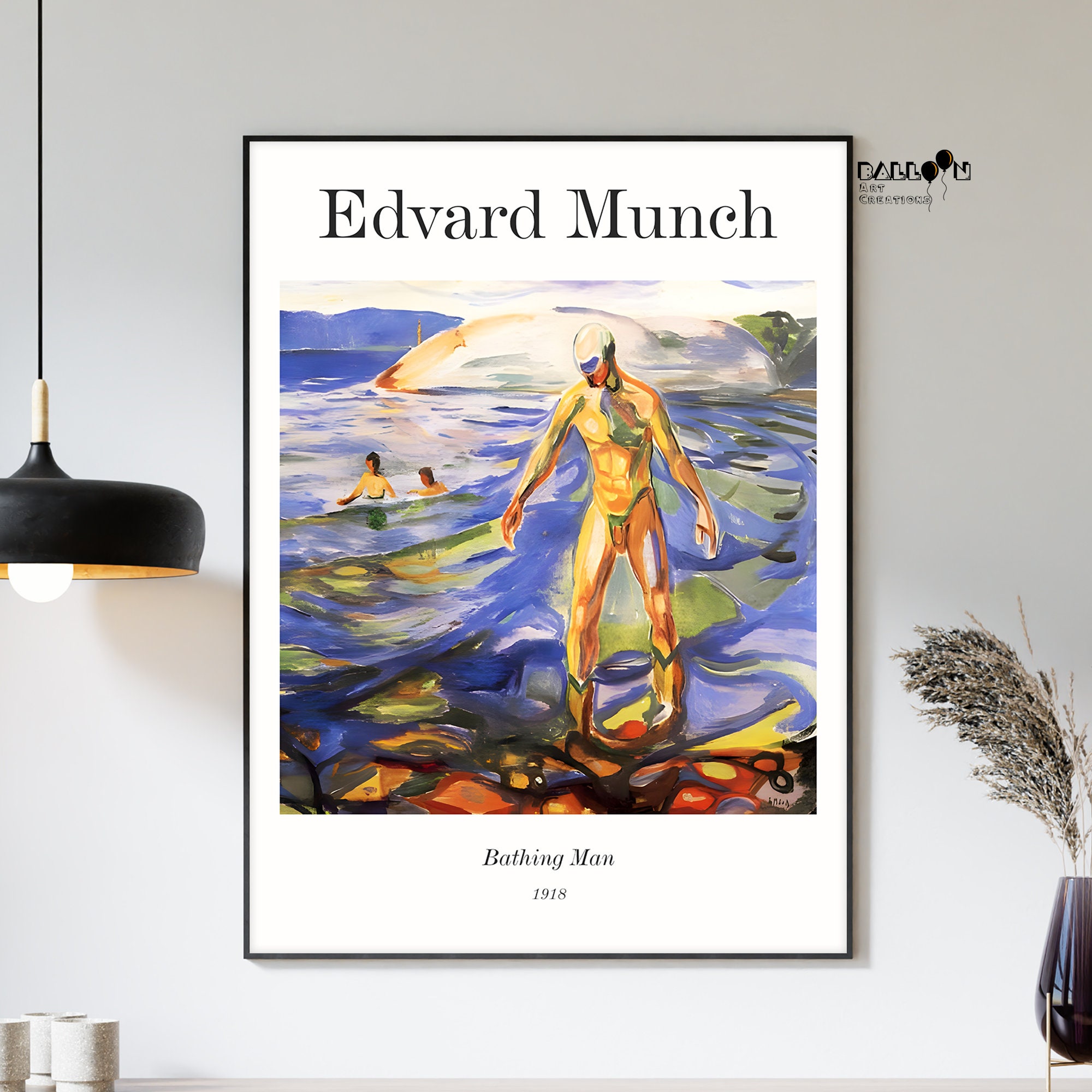 Edvard Munch, Bathing Man, 1918, Edvard Munch Print, Munch