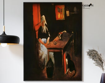 Salvador Dalí, Interior holandés, 1914, Cartel de Dalí, Impresión de Salvador Dalí, Arte Moderno, Cartel de Dalí, Arte del Retrato, Arte Surrealista, Arte de la pared del hogar
