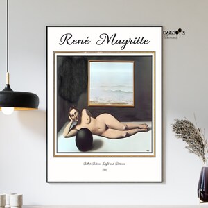 Rene Magritte, Banhista entre a Luz e as Trevas, 1935, Impressão de Rene Magritte, Cartaz Magritte, Decoração de Parede, Arte Surrealista, Arte Moderna de Parede
