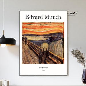 Edvard Munch, The Scream, 1893, Edvard Munch Poster, Munch Wall Poster, Exhibition Poster, Museum Print, Landscape Poster, Portrait Art