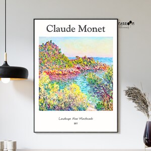 Claude Monet, Landscape Near Montecarlo, 1883, 1882, Monet Print, Landscape Art, Exhibition Poster, Wall Art, Sea Print, Impressionist Art