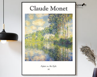 Claude Monet, Peupliers sur l'Epte, 1891, Claude Monet Print, Sea Print, Affiche d'exposition, Home Wall Art, Art impressionniste, Art paysager